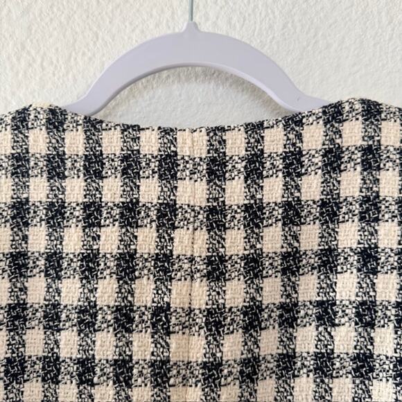 Talbots Gingham Tweed Fringe Jacket Button Front Patch Pockets‎ Lined Women's 6 - Picture 5 of 13